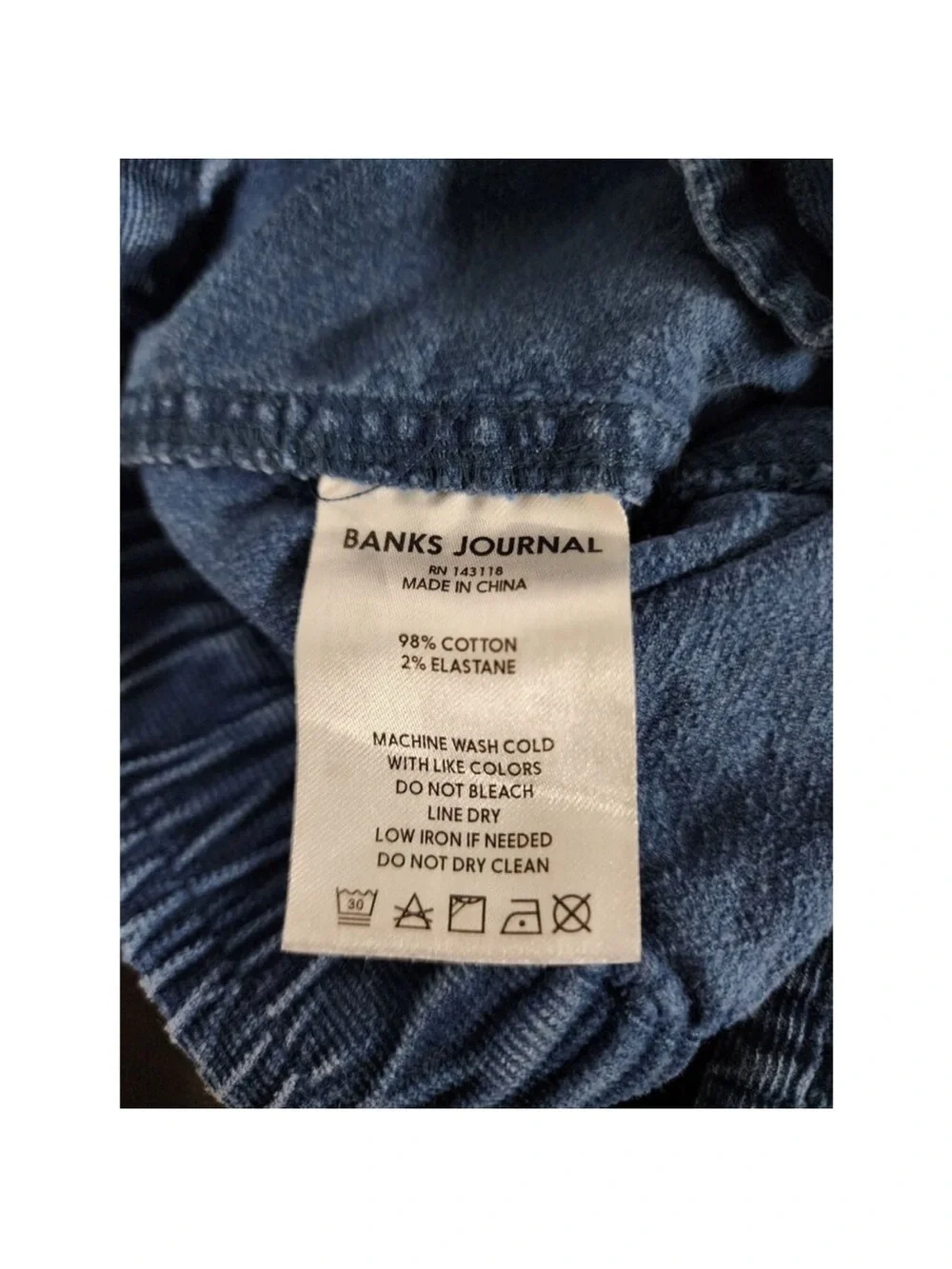 Banks Journal big bear blue corduroy walk shorts 32